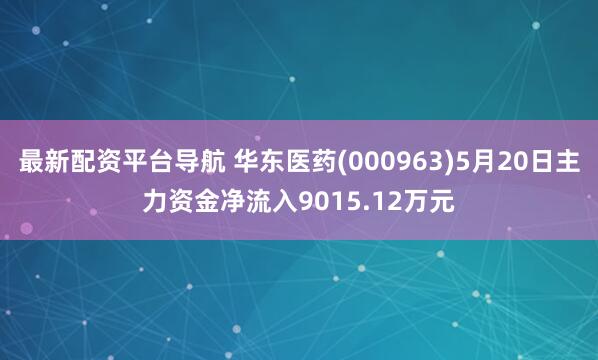 最新配资平台导航 华东医药(000963)5月20日主力资金净流入9015.12万元